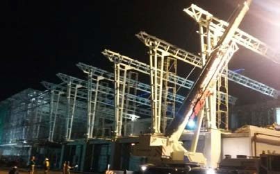 Foto proyek konstruksi baja dan atap Bandara Radin Inten II PT Asrico Putra Perdana